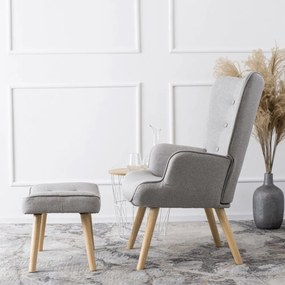 Релаксиращ фотьойл с подложка за крака LOZANO 2 - сив