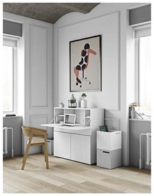 Работна маса с бял плот 110x42 cm Focus - TemaHome