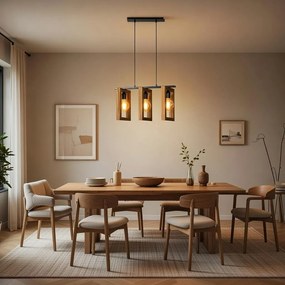 Пендел ТИЕРА, орех, 3xE27