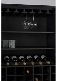 Черна дъбова стойка за вино за 20 бутилки, 89x181 cm Travis - Zuiver