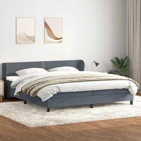 3317458 vidaXL Box Spring легло с матраци Тъмно сиво 200x210 cm Кадифе