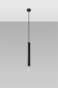 Черно метално висящо осветително тяло ø 8 cm Vittoria – Sollux