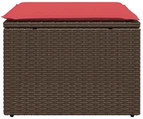 366229 vidaXL Градински стол с възглавница, кафяв, 55x55x37 см, полиратан
