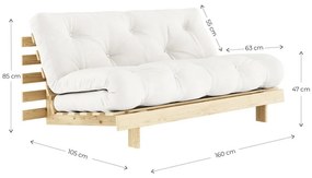 Разтегателен диван в естествен цвят 160 cm Roots - Karup Design