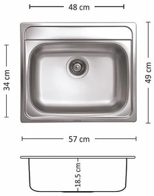 Leks COMPACT 570 SI Кухненска мивка за вграждане
