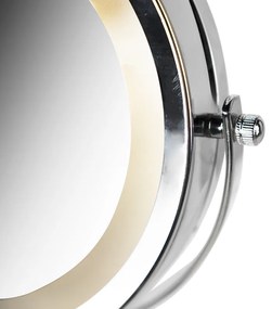 Дизайнерско стенно огледало хром с LED димер до топла регулируема IP44 - Vicino