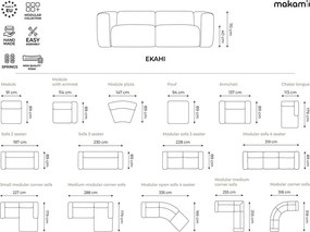 Сив ъглов диван (ляв ъгъл) Ekahi – Makamii