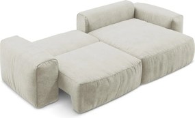 Бежов шенилов сгъваем ъглов диван (десен ъгъл) Kuki – Makamii