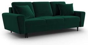 Зелен кадифен разтегателен диван с място за съхранение 235 cm Kyoto – Cosmopolitan Design