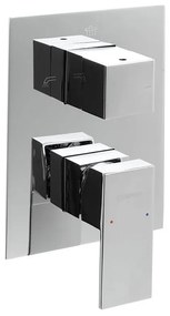 Вградена душ батерия в лъскаво-сребрист цвят (3 изхода) Latus – Sapho