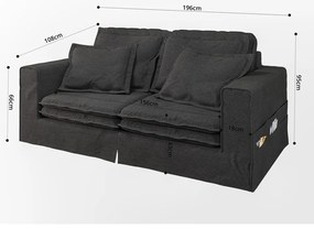 Черен диван 196 cm Nora – Ropez