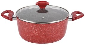 Тенджера с капак ZEPHYR Red Passion ZP 4418 E28, 6.5 литра, 28х12.8 см, Мраморно покритие, Индукция, Червен