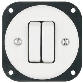 Bohemia-Design - Порцеланов ретро двоен ключ без рамка № 6+6 бял