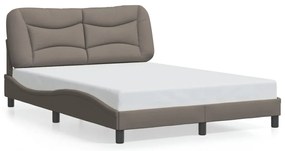 3207769 vidaXL Рамка за легло без матрак, таупе, 140x190 см плат