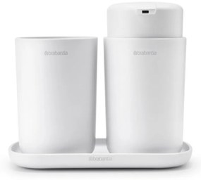 Комплект аксесоари за баня Brabantia ReNew 1003492, 3 части, 250 мл, Устойчиви на корозия, Бял