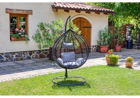 Тъмносив висящ фотьойл от изкуствен ратан Noela - Bonami Selection