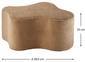 Кафяв детски пуф от рипсено кадифе Cloud – Wigiwama