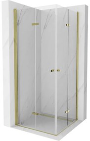 Mexen Lima Duo душ кабина сгъваема 80 x 80 см, прозрачна, златна - 856-080-080-50-00-02
