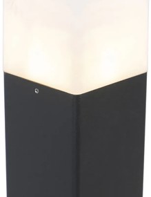 Стойка за външна лампа черна с млечно бял абажур 50 см - Denmark