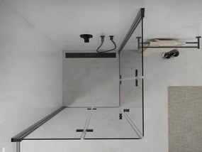 Mexen Lima Дуо сгъваемa душ кабина 80 x 80 см, прозрачна, черна - 856-080-080-70-00-02