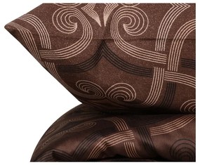 Кафяво памучно спално бельо от сатен за двойно легло 200x200 cm Pandora - Mijolnir