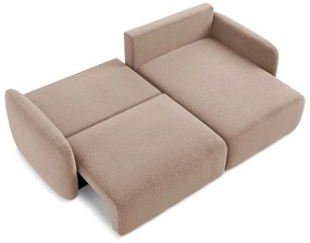 Светлокафяв разтегателен ъглов диван с място за съхранение (десен ъгъл) Kalena – Makamii