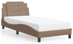 3208146 vidaXL Рамка за легло с табла, капучино, 80x200 см, изкуствена кожа