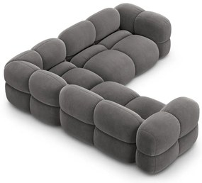 Сив кадифен ъглов диван Loretto – Cosmopolitan Design