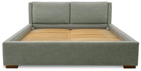 Сиво двойно легло 160x200 cm тапицирано с включена подматрачна рамка Dreamer – Scandic