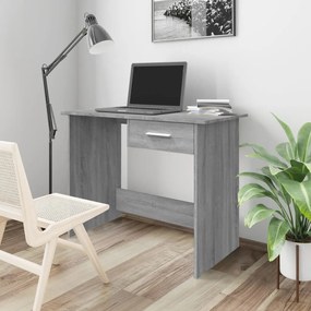 815334 vidaXL Бюро, сив сонома, 100x50x76 см, инженерно дърво