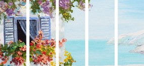 картини от 5 части – Къщичка и изглед към морето