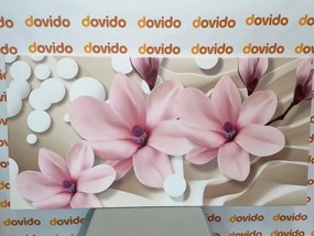 Картина на платно – Магнолия на абстрактен фон