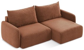 Разтегателен ъглов диван с място за съхранение в тухлен цвят (десен ъгъл) Kalena – Makamii