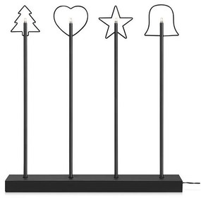 Markslöjd 705255 - Коледен свещник GINGER 4xE5/0,8W/12V черен