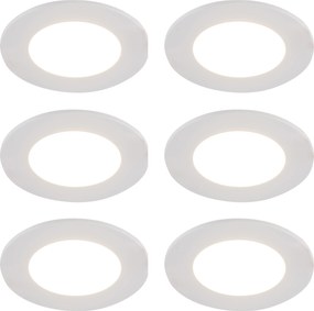 Комплект от 6 вградени спота бели, включително LED 3-степенно димиране IP65 - Blanca