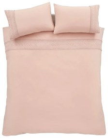 Розово двойно спално бельо 200x200 cm Broderie Anglaise – Catherine Lansfield