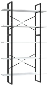 3081998 vidaXL 5-етажна библиотека, бяла, 100x30x175 см, инженерна дървесина