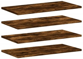 838231 vidaXL Стенни рафтове 4 бр опушен дъб 60x20x1,5 см инженерно дърво