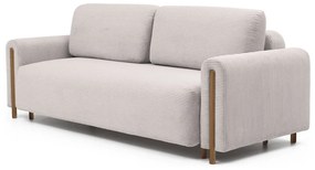 Бежов сгъваем/с място за съхранение диван от рипсено кадифе 244 cm Arcadova – ELTAP