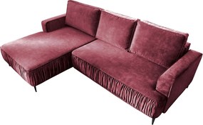 Ъглов диван Lavar-Розово-Ляв