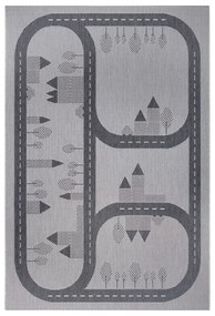 Сив детски килим Пътища, 120 x 170 cm - Ragami