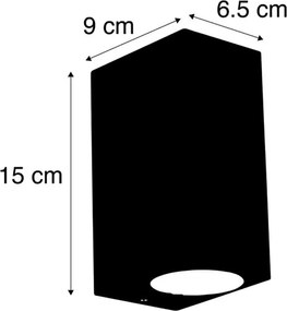 Интелигентна стенна лампа тъмно сива IP44 с 2 WiFi GU10 - Baleno