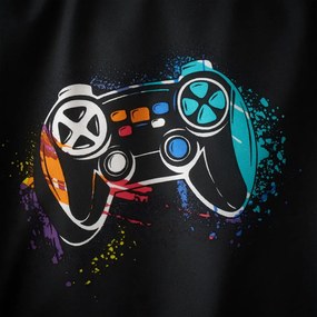 Черен еластичен двоен детски чаршаф 135x190 cm Game Over – Catherine Lansfield