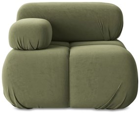 Светлозелен кадифен модул за диван (ляв ъгъл) Lokua – Makamii