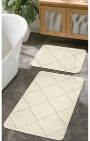 Кремави килими за баня в комплект от 2 бр. 50x80 cm Cizgili – Foutastic