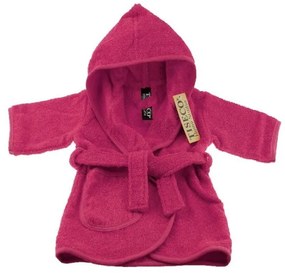 Тъмнорозов памучен бебешки халат размер 1-2 години - Tiseco Home Studio