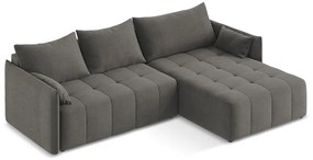 Тъмносив разтегателен ъглов диван с място за съхранение (десен ъгъл) Moku – Makamii