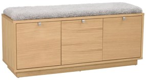 Сива/естествена стойка за обувки от декор от дъб за сядане Confetti – Rowico