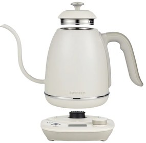Електрическа кана Gooseneck BUYDEEM K821, 1000W, 0.8 л, Поддърждане на топло, NTC сензорна технология, LCD, Бял
