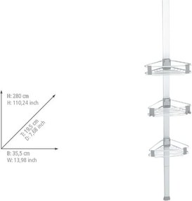 Телескопичен алуминиев рафт за баня в матово сребрист цвят Purio – Wenko
